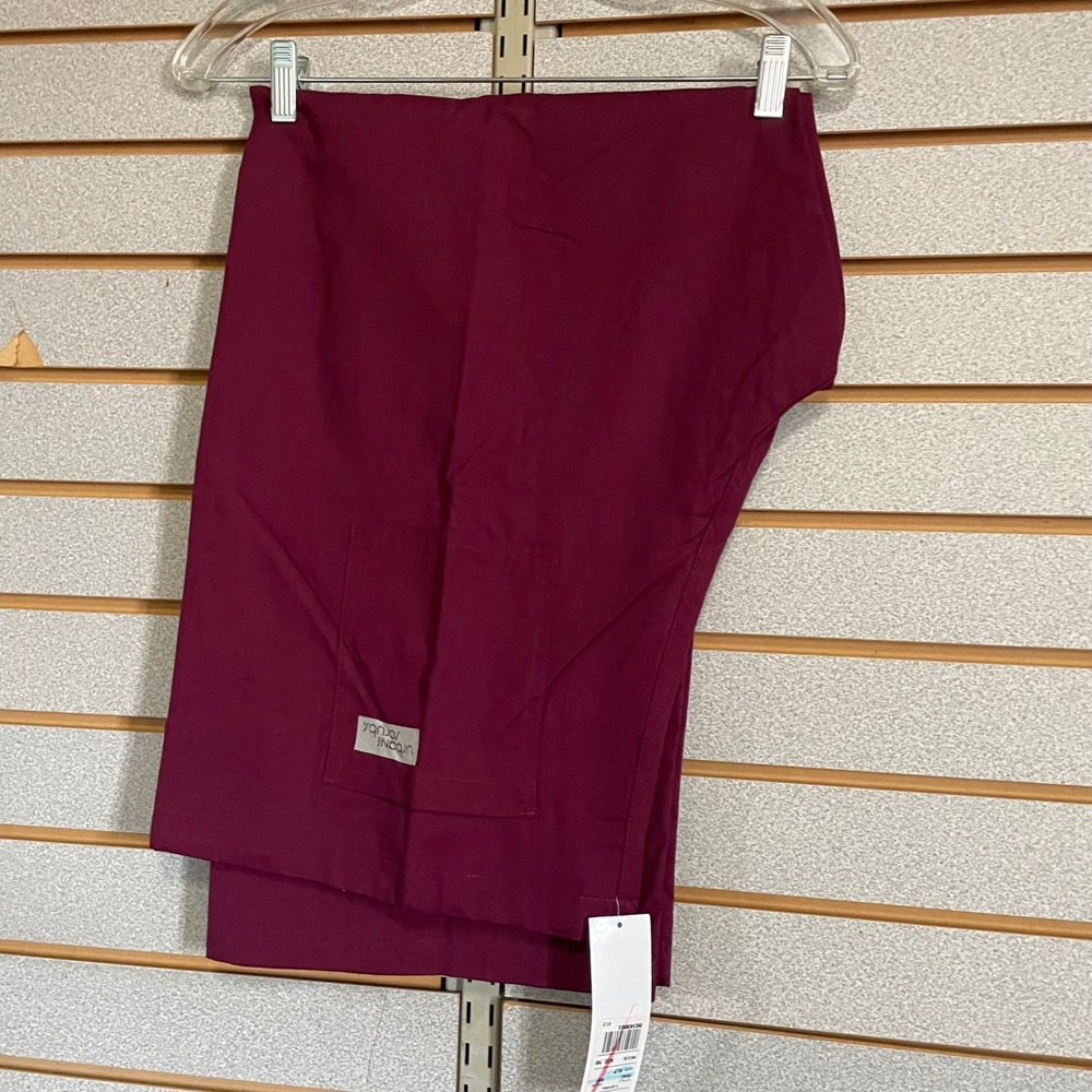 NWOTS URBANE Scrubs Pants Burgundy 1X Drawstring Straight‎ Leg Elastic Waist